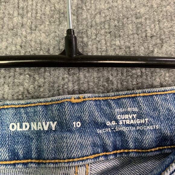 NWT Old Navy High Rise Curvy O.G. Straight Jeans Women’s Size 10 Raw Hem - Picture 7 of 10
